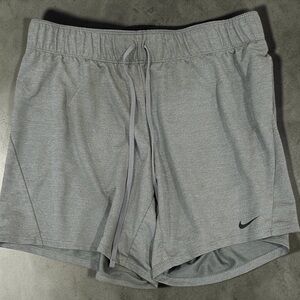 Nike Women's Light Gray Athletic Shorts with Drawstring